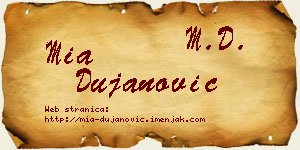 Mia Dujanović vizit kartica